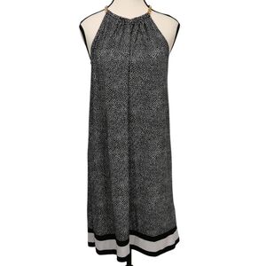 Michael Kors Black and White Reptile Print Sleeveless Halter Dress - Sz S